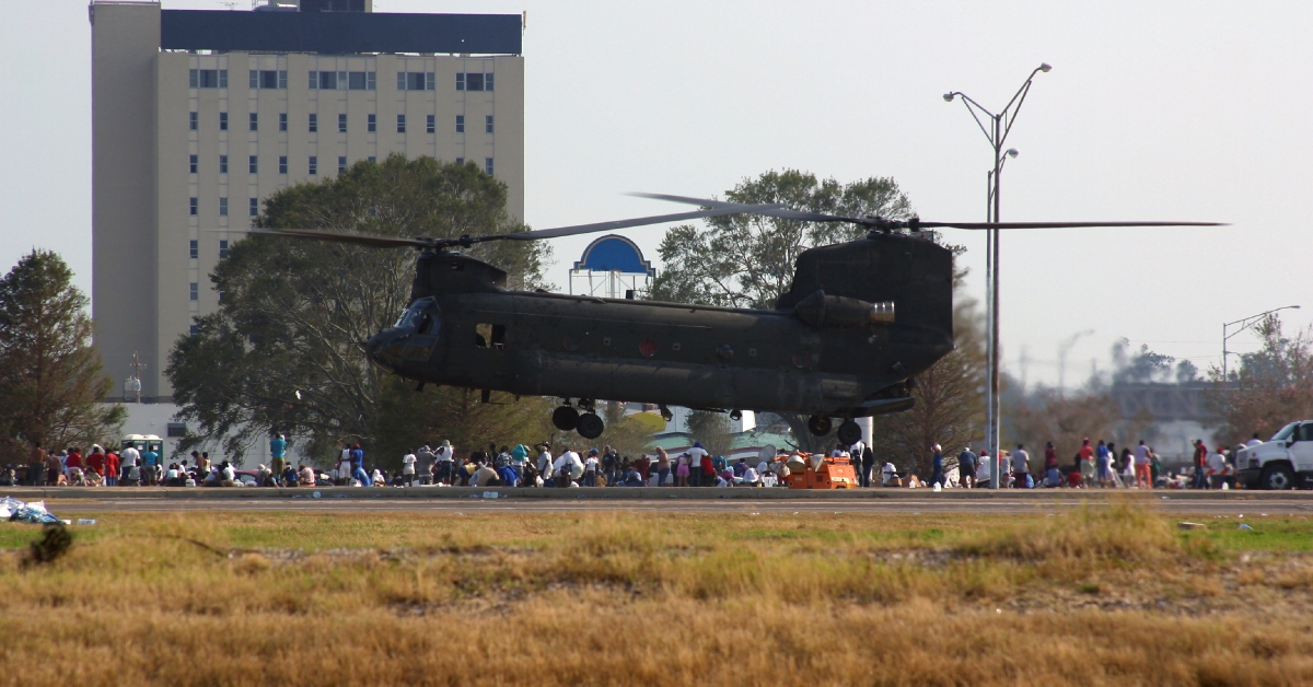 helicopter landing hurricane katrina